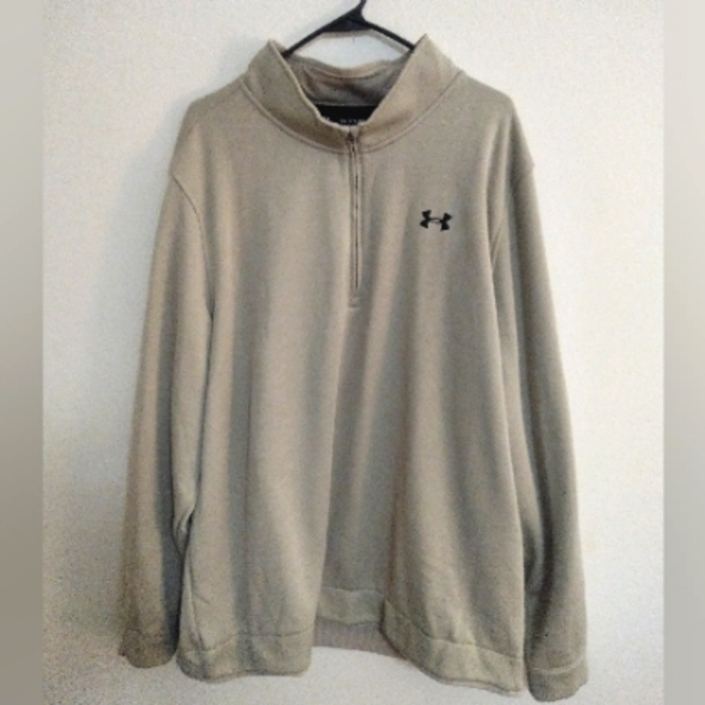 Under Armour golf 1/4 zip brown/tan pullover jacket in 3XL